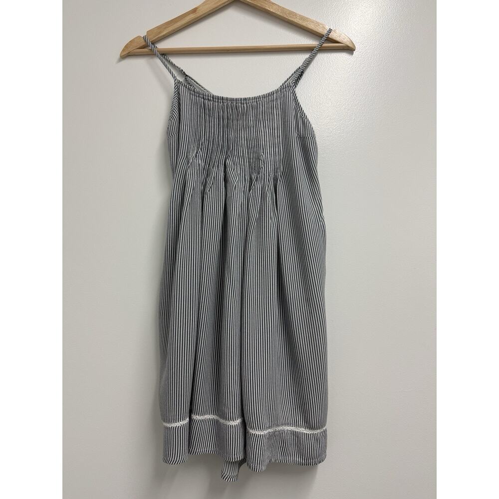 Abercrombie & Fitch Striped Dress XS Spaghetti Straps Lined Side Buttons Pockets